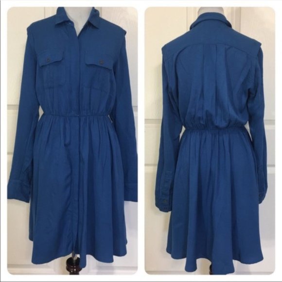 Anthro Maeve Dakota Button Down Long sleeve Shirt Dress Size XS - Picture 5 of 11
